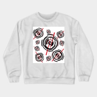 The geometry of sushi. Big in small. Red and black on white Crewneck Sweatshirt